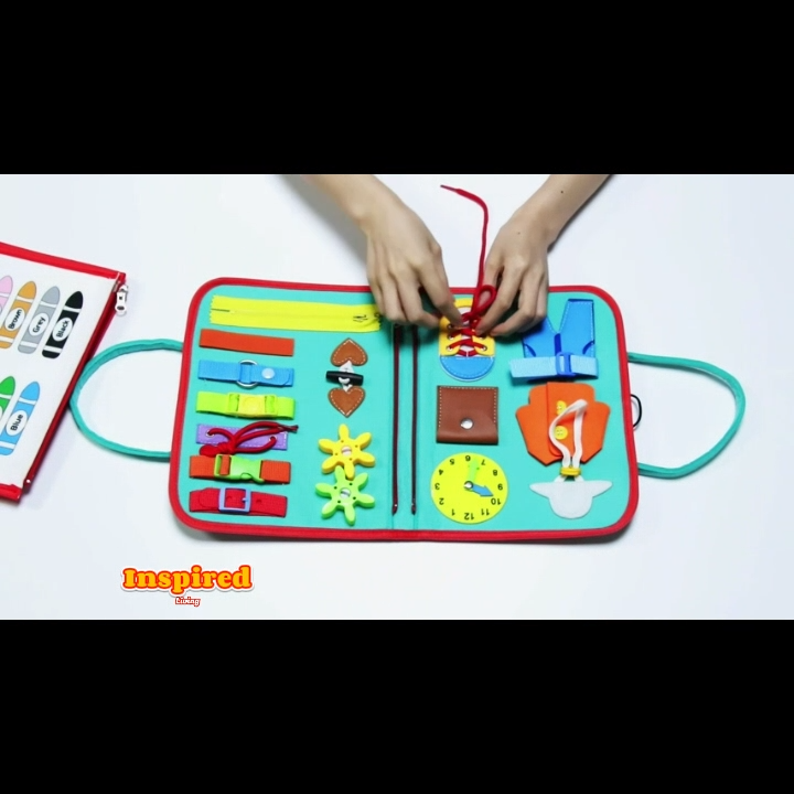 Toddler Busy Board with Detachable Insert - Montessori Sensory Activity Board  for Toddler  Age 2 to 4 Early Development