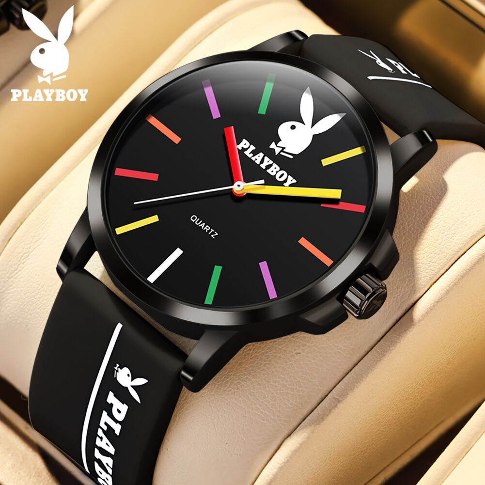 PLAYBOY Watch For Men Original Waterproof Multicolor Simple Dial Silicone Sports Fashion Men Watch 100% Genuine
