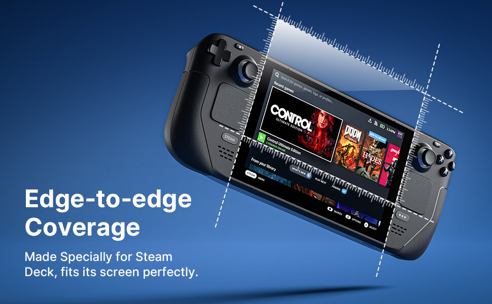 JSAUX Steam Deck Anti Glare Screen Protector (2-Packs) Matte Tempered Glass 9H Hardness with Guiding Frame for Easy Installation Scratch Resistant Protecter with Toolkits