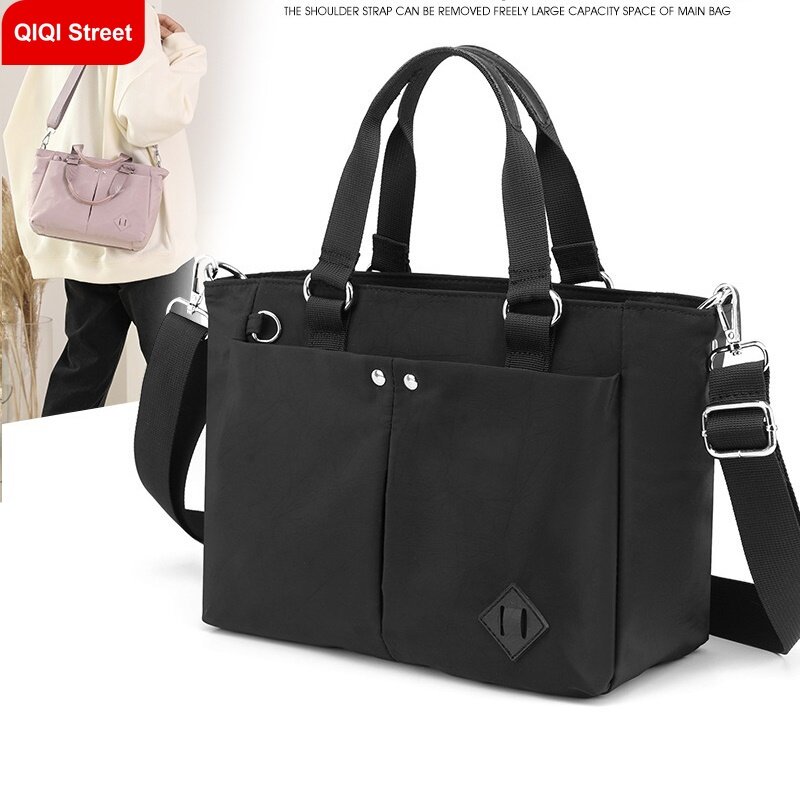 Tote bag woman, messenger bag woman Korean style, handbag small size, 2022 new fashion shoulder bag women, shopping bag, wrinkle texture tote bags, multi-layer anti-splash nylon cloth bags, briefcases