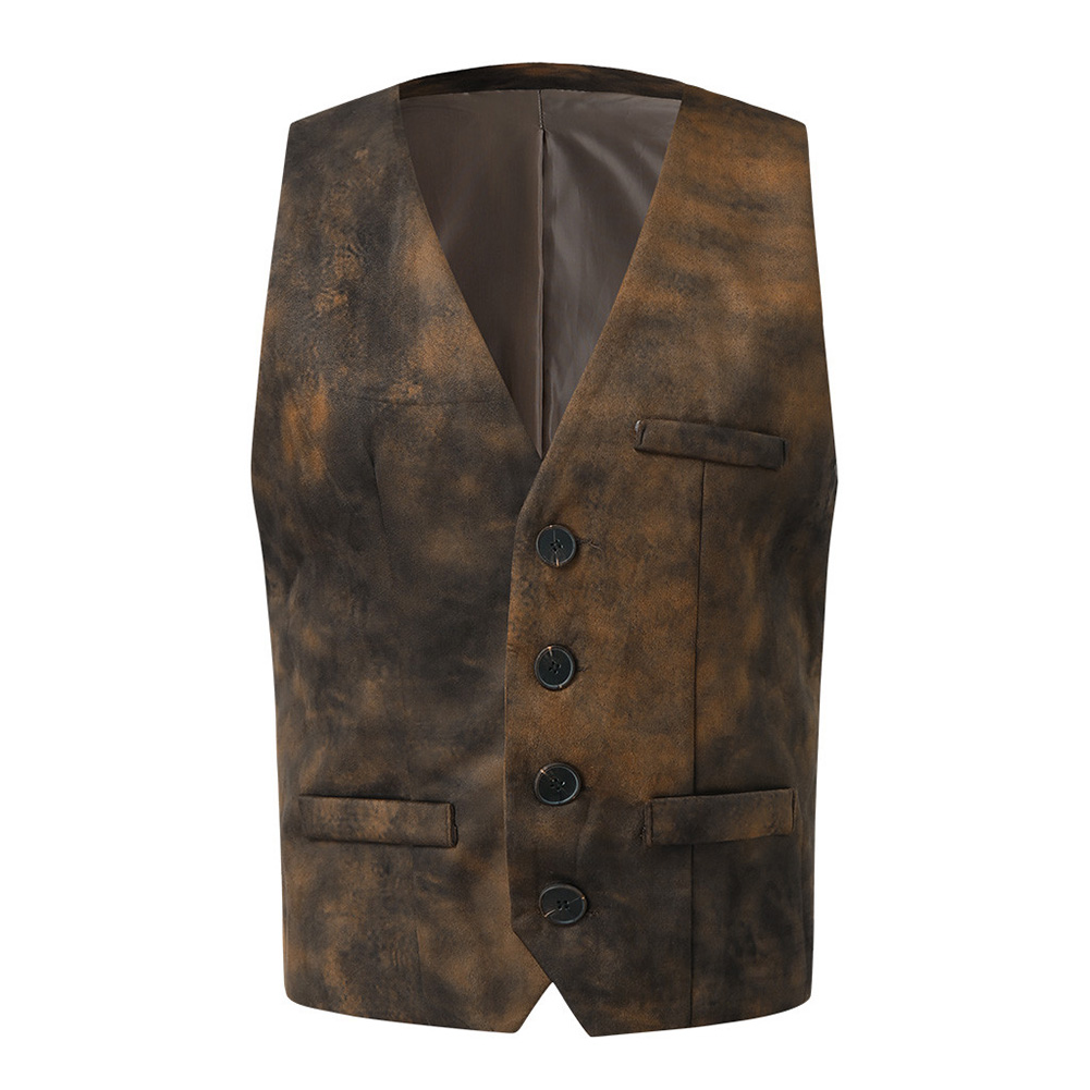 Handsome Men Fashion Single-breasted Suit Vest Slim Business Cotton Waistcoat