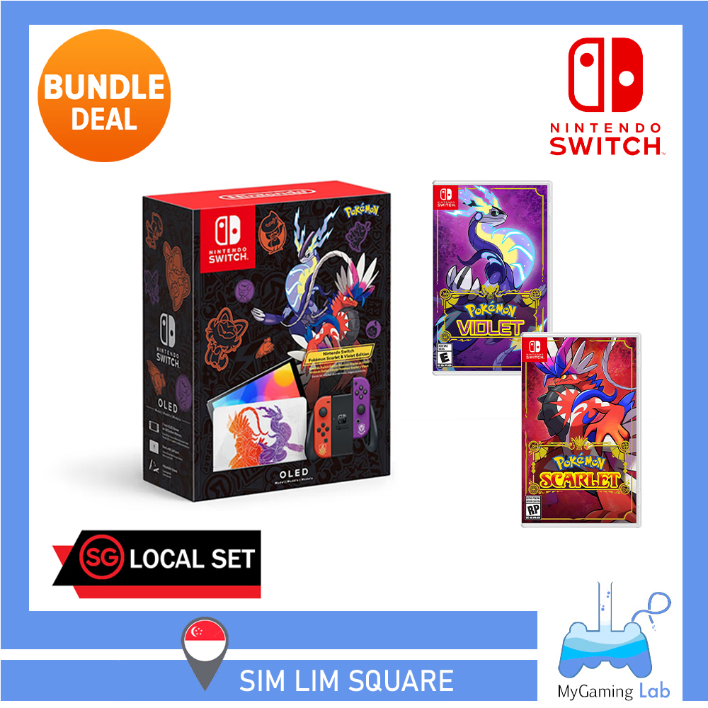 ⭐SG Local Set⭐ Nintendo Switch Console OLED Model Pokemon Scarlet & Violet Edition - (SG Nintendo Official Warranty)