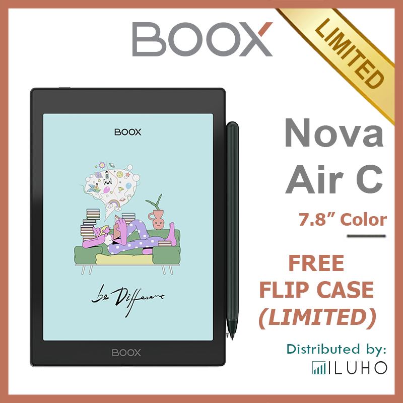 ONYX BOOX Nova Air C 7.8inch Color Android 11.0 Eink Reader Octa-Core Processor + Free Magnetic Flip Case (Limited)