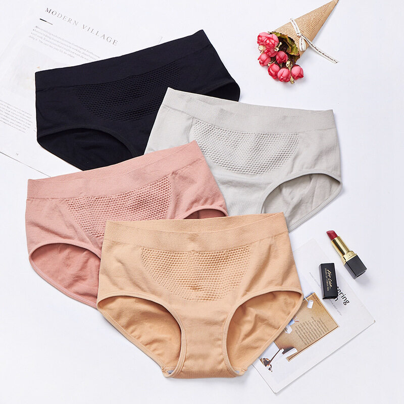 High Quality 3D cotton Slim Panty Body Shaper Warm Palace Honeycomb Mid Waist Sexy Hip Briefs belly control body shaping underwear Ladies knickers underwear hip lifting panties