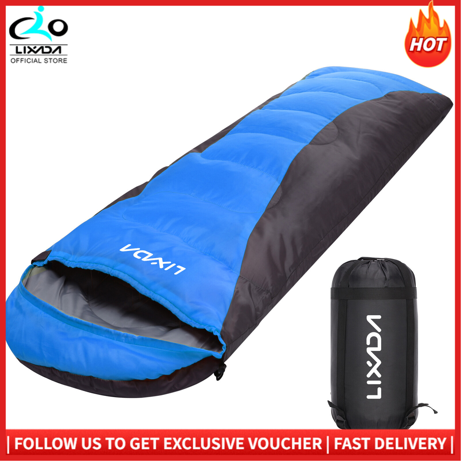 Lixada Sleeping Bag for Adults Boys and Girls 4-Season Camping Warm Sleeping Bag Waterproof with Storage Bag for All Season Camping Hiking Travel Outdoor Adventure