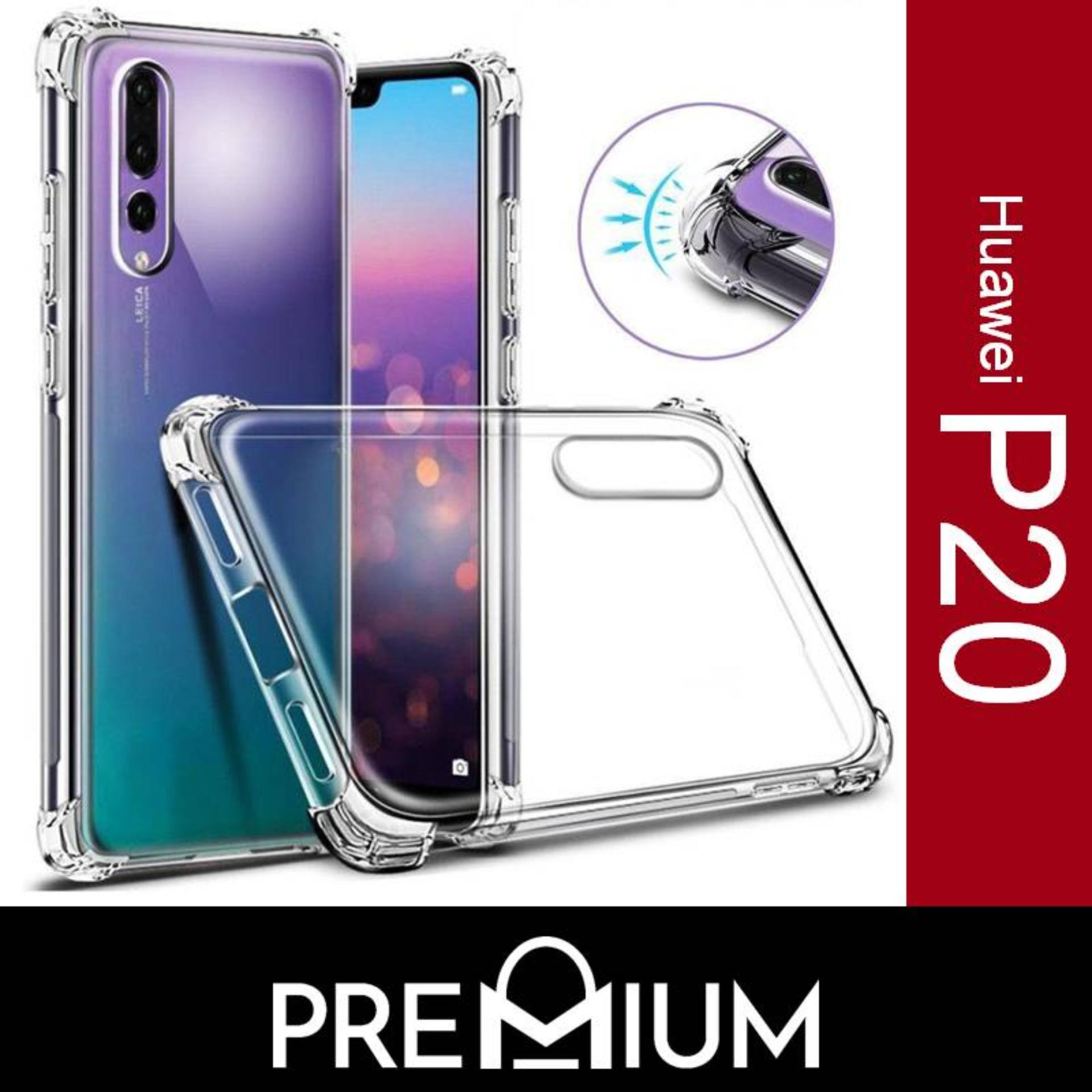 MTech Protection Anti-Shock Tough Strong Armour Slim Soft Transparent Shockproof Shock Proof Case Cover Casing For Huawei P20 - Clear