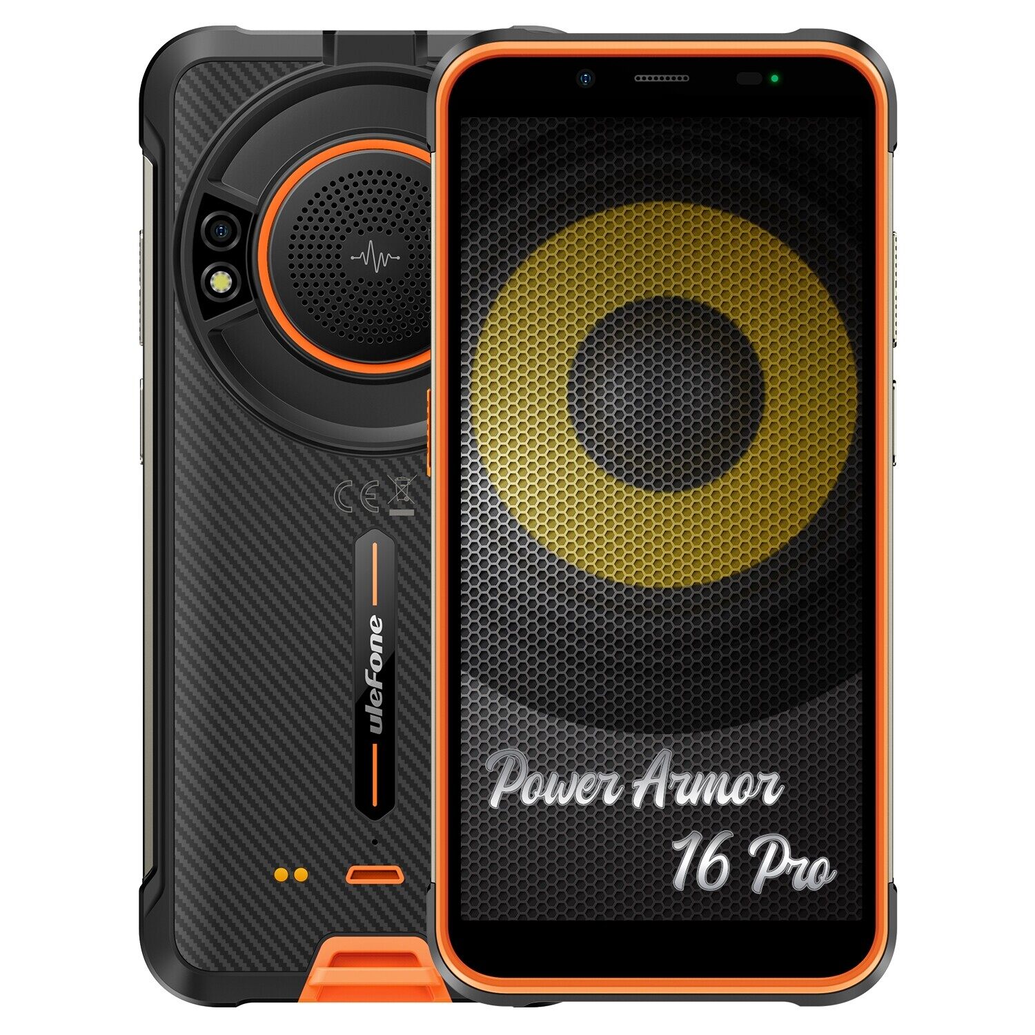 【Official shop】Ulefone Power Armor 16 Pro 4GB+64GB 5.93 inch Rugged Phone High-power and high-speaker 9600 mAh battery 4G rugged smart machine