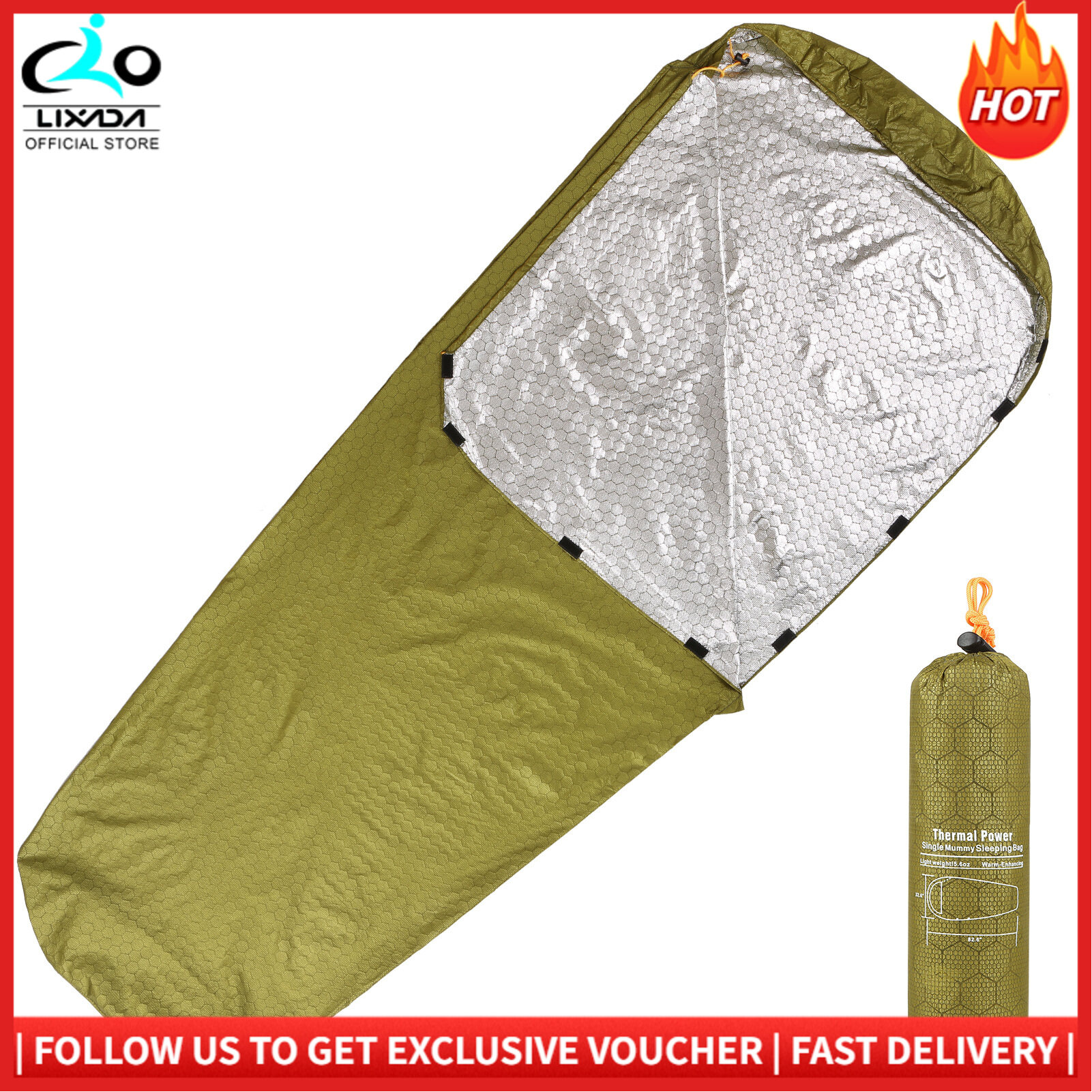 Emergency Sleeping Bag Lightweight Waterproof Thermal Emergency Blanket Survival Gear for Outdoor Adventure Camping Hiking Backpacking