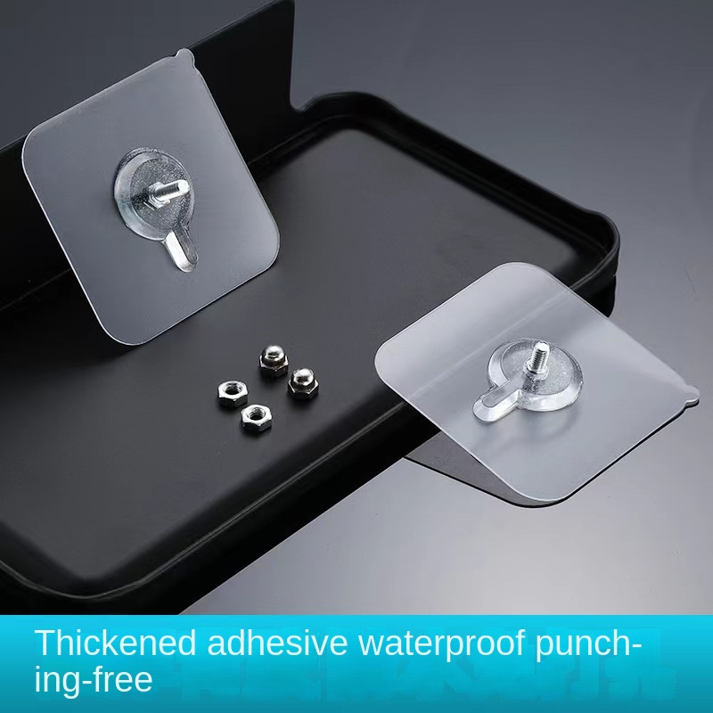 10Pcs Wall Hook Heavy Duty No Drill Screw Stick-On Punch Nail Screw Super Sticky Strong Home Living Kitchen Adhesive Magic Wall Hook Hanger Punch-Free Non-Marking Screw Stickers Wall Picture Hook Invi