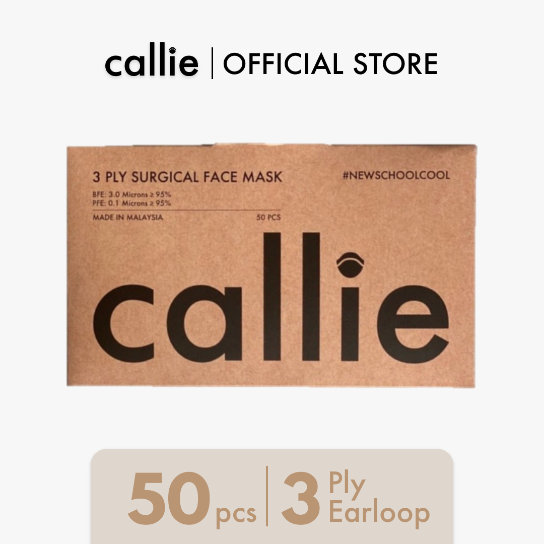 Callie 3-ply Earloop Medical Face Mask-Ultra Blackout for Adult (50 pcs)