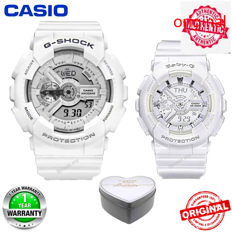 (Ready Stock) Original BABY G BA-110-7A3 Men Sport Watch Duo W/Time 200M Water Resistant Shockproof and Waterproof World Time LED Auto Light Wrist Sports Watches with 2 Year Warranty BA110/BA-110