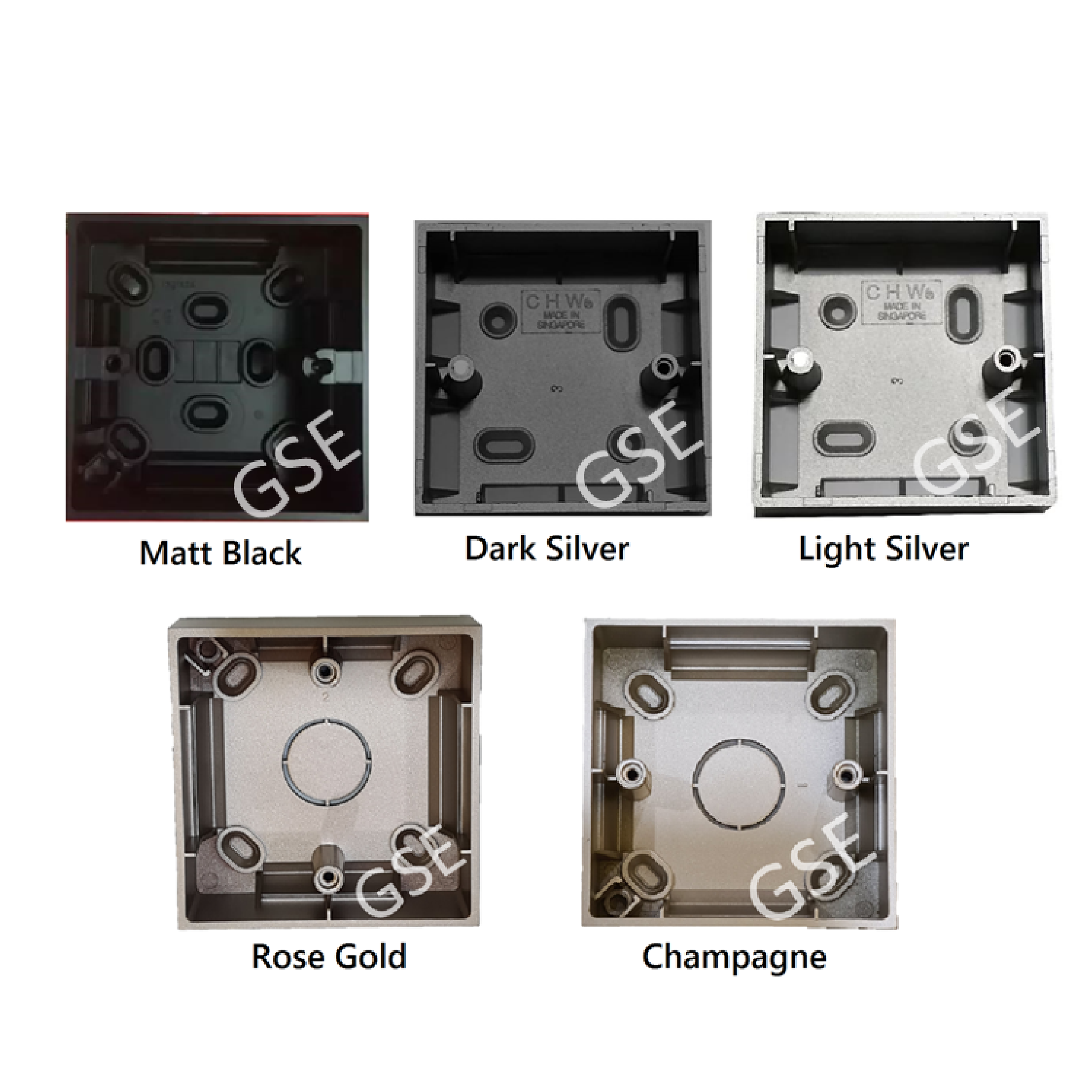 Legrand Mallia Legrand Galion Jovia 1Gang 1G Compatible Surface Mounting Box Black Silver Rose Gold Champagne Switch Socket Expose Box GSE