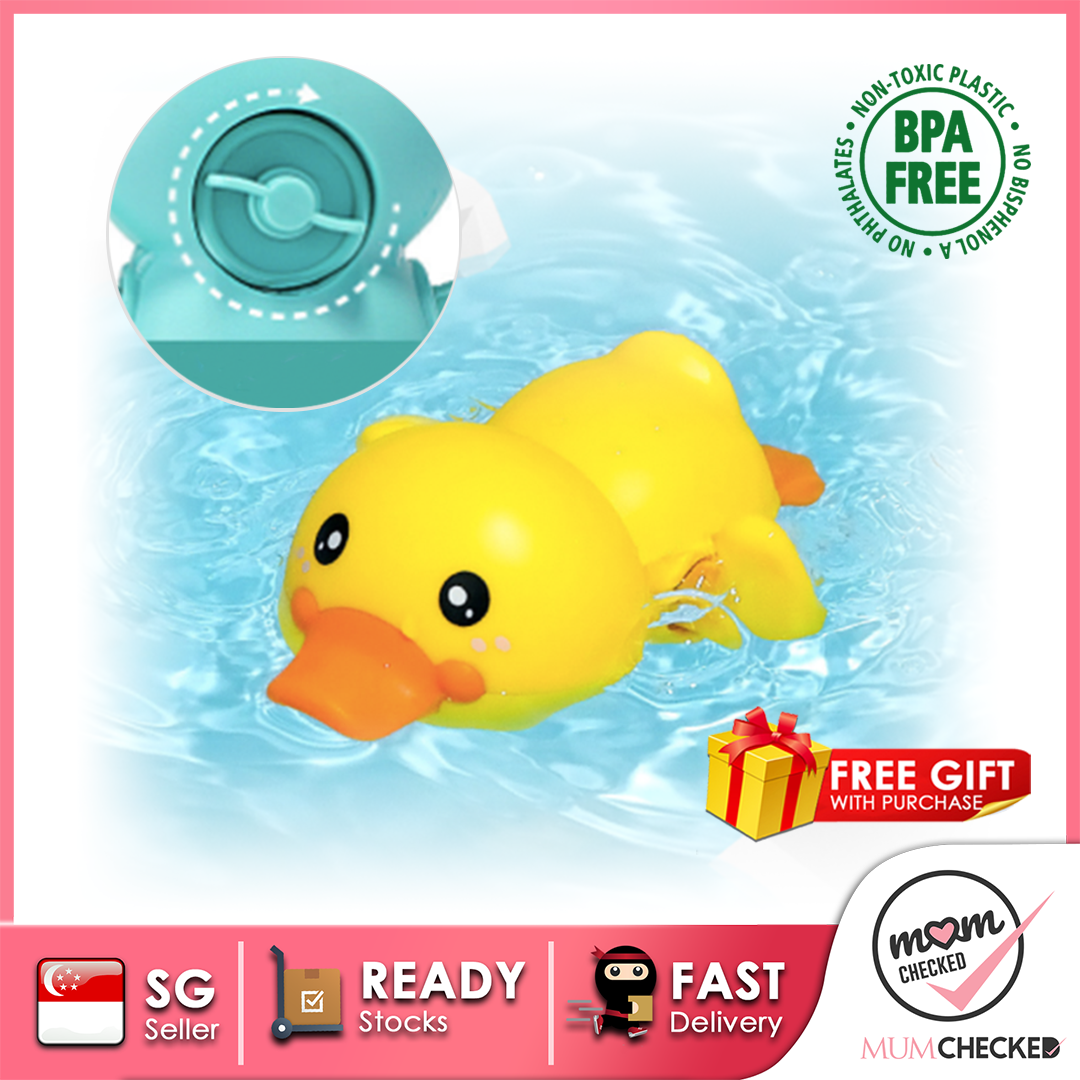 Swimming Bath Toys For Baby ,Kids, Infant & Newborn | Squeaky Clockwork Duck | Shower & Pool Toys | Mumchecked