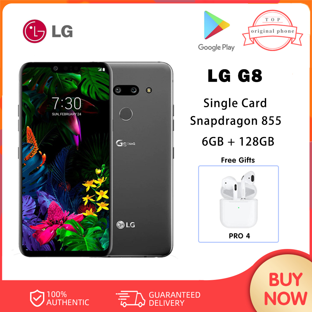 LG G8 ThinQ Original Unlocked LTE Android Phone Octa Core 6.1" 6GB RAM + 128GB ROM 16MP&12MP Fingerprint NFC smartphone Used