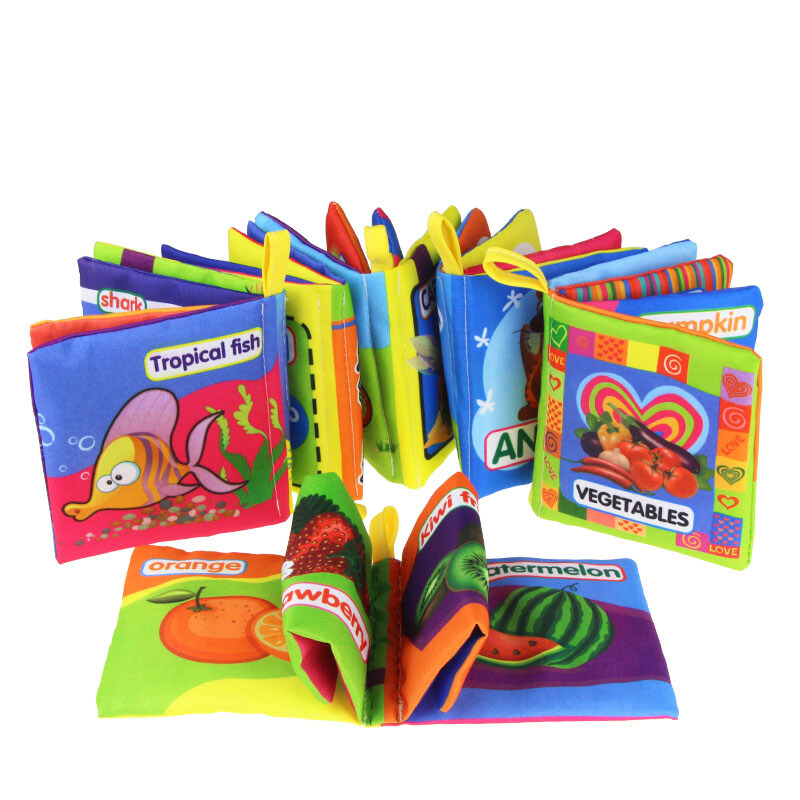 6 Pcs Baby Toddler Frabic Soft Cloth Cartoon Book Early Learning Toys Baby Toys Kids Toys