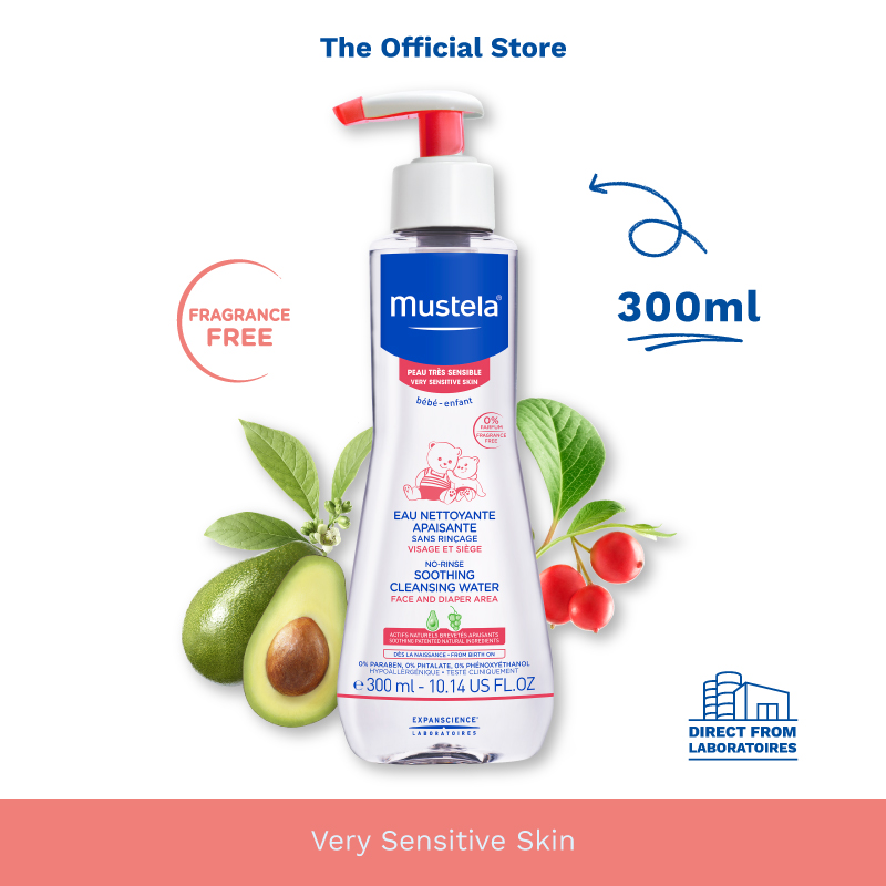 [Mustela Bundle Deal] Soothing No-Rinse Cleansing Water (Fragrance-free) 300ml (exp 06/2025) [Sensitive Skin] [Diaper Change Care]