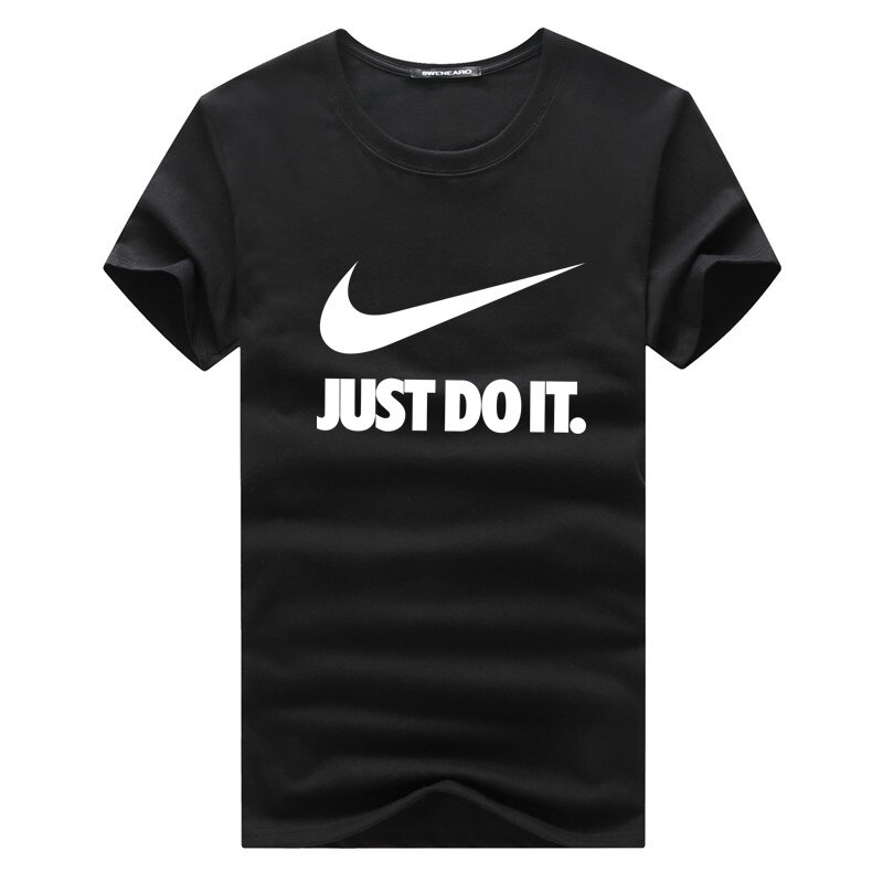 Men's T-shirt Summer O-neck Unisex Short Sleeves with Hook Pattern Just Do It S~5XL