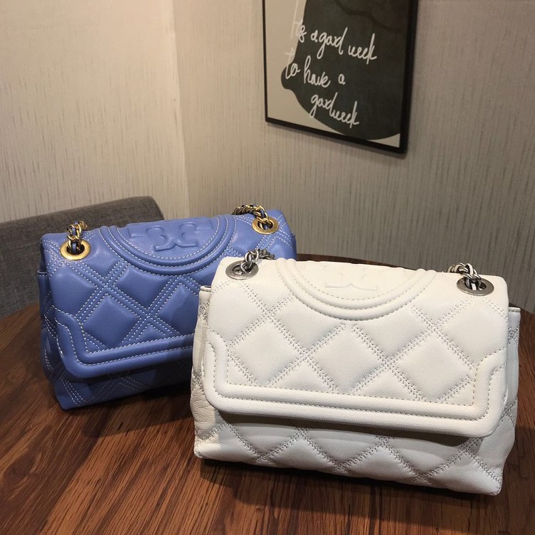 hot sale authentic tory burch bags women   Tory burch Goat skin Caviar texture Fleming fat bag shoulder bag tory burch official store