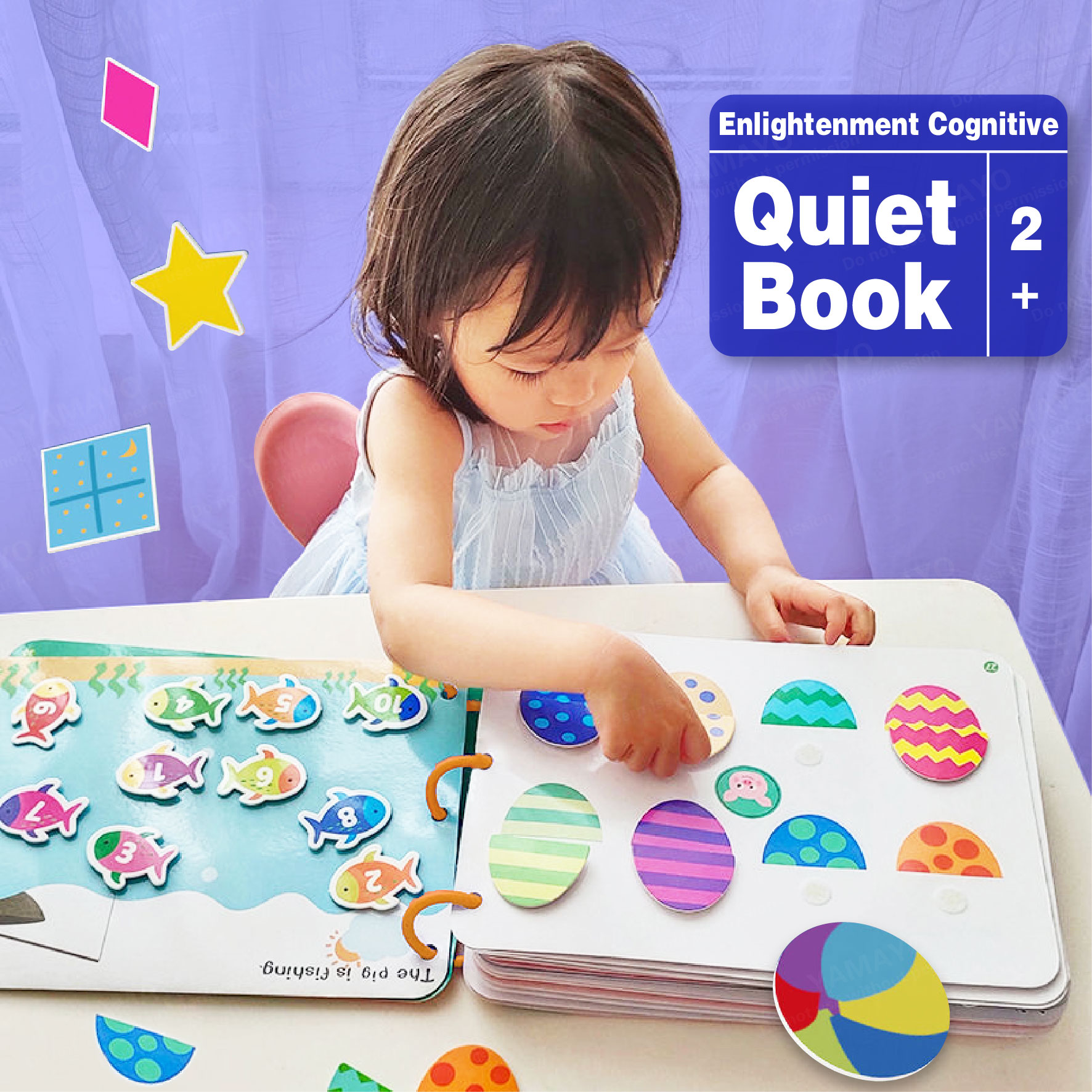 Enlightenment Cognition Quiet Book || 15 Themes Educational Learning Children || Reduce Screen Time || Activity Busy Board Toddler Early Development Montessori Book Reusable