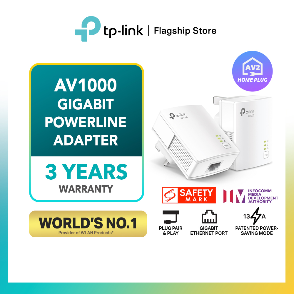 TP-Link TL-PA7017 KIT AV2/AV1000 Gigabit Ethernet LAN Powerline Network Adapters Starter Kit 2 Units