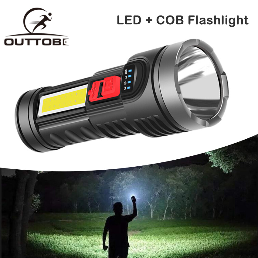 Outtobe Handheld Flashlight portable spot light Emergency Electric bright Torch Light Portable Spot Light Camping Hiking Outdoor Reader Lamp Work Lights Flashlight Bright Searchlight Spotlight bright
