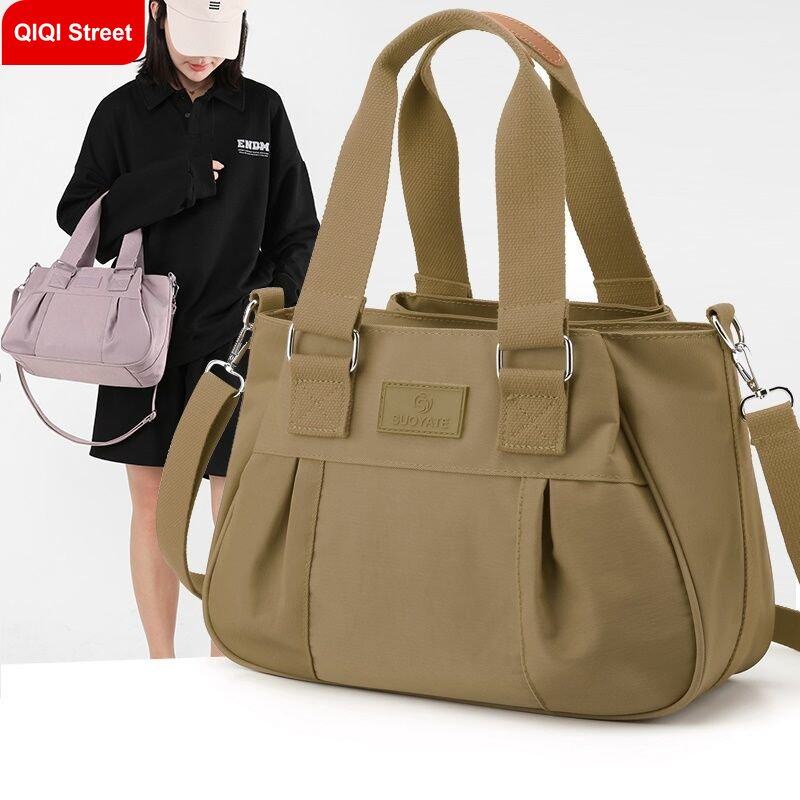 tote bag, handbag, shoulder bag, messenger bag, travel bag, water repellent nylon cloth bag, multi pockets, shopping bag, middle size for mom