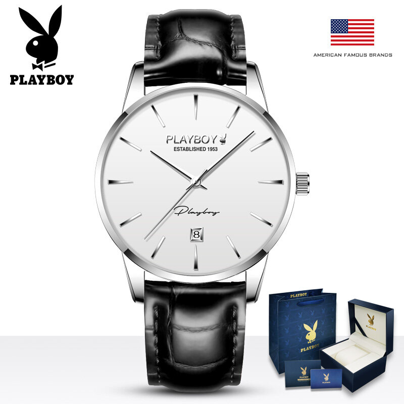 PLAYBOY Watch For Men Authentic Original Fashionable Imported Automatic Mechanical Watch Casual Sports Waterproof Simple Calendar