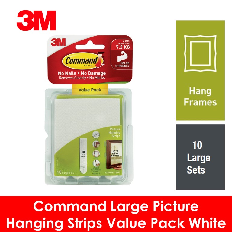 3M Command Large Picture Hanging Strips - Value Pack 17206VP